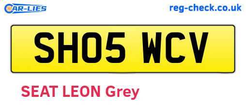 SH05WCV are the vehicle registration plates.