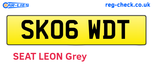 SK06WDT are the vehicle registration plates.