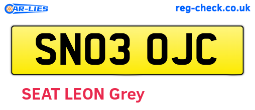 SN03OJC are the vehicle registration plates.