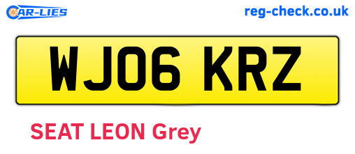 WJ06KRZ are the vehicle registration plates.