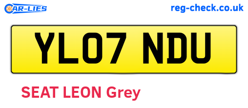 YL07NDU are the vehicle registration plates.