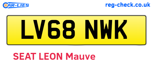LV68NWK are the vehicle registration plates.