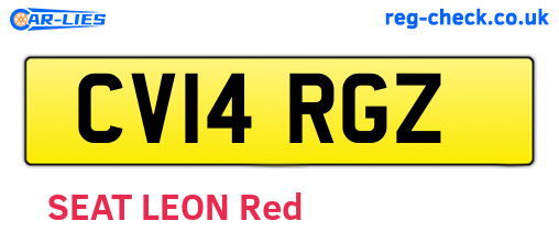 CV14RGZ are the vehicle registration plates.