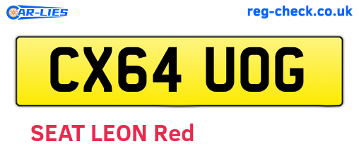 CX64UOG are the vehicle registration plates.