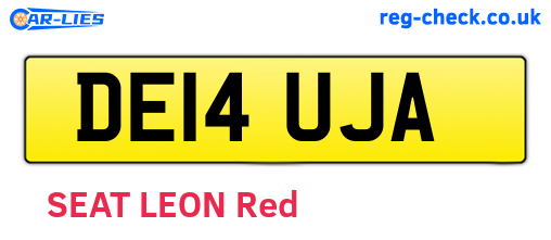 DE14UJA are the vehicle registration plates.
