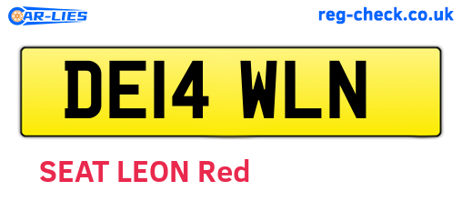 DE14WLN are the vehicle registration plates.