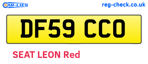 DF59CCO are the vehicle registration plates.