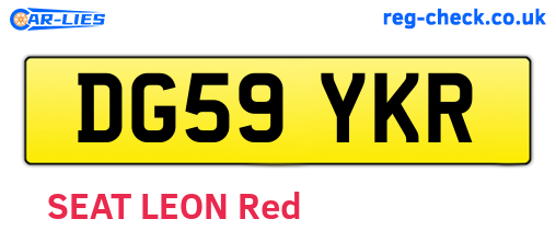 DG59YKR are the vehicle registration plates.