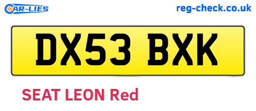 DX53BXK are the vehicle registration plates.