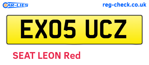 EX05UCZ are the vehicle registration plates.