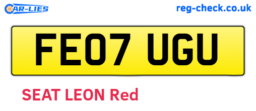 FE07UGU are the vehicle registration plates.