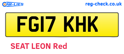 FG17KHK are the vehicle registration plates.