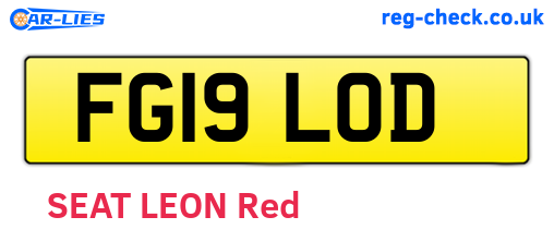 FG19LOD are the vehicle registration plates.