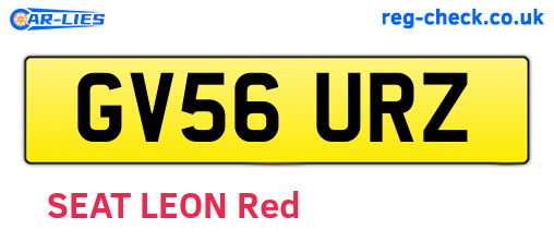 GV56URZ are the vehicle registration plates.