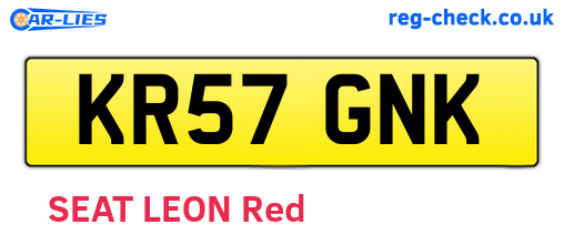 KR57GNK are the vehicle registration plates.