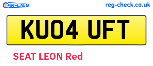 KU04UFT are the vehicle registration plates.