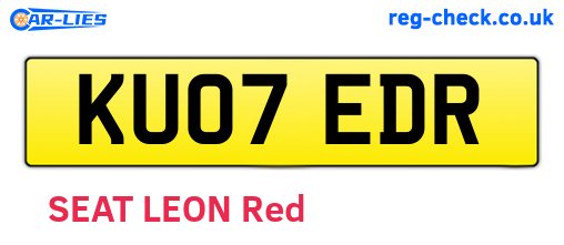 KU07EDR are the vehicle registration plates.