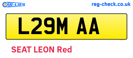 L29MAA are the vehicle registration plates.