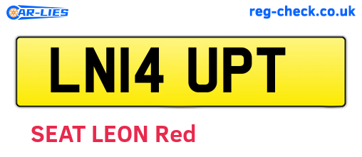 LN14UPT are the vehicle registration plates.