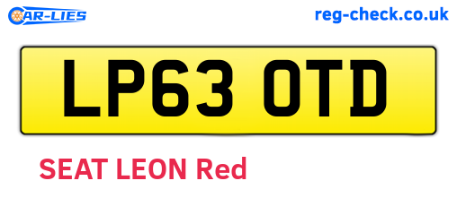 LP63OTD are the vehicle registration plates.