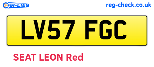 LV57FGC are the vehicle registration plates.