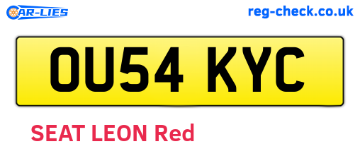 OU54KYC are the vehicle registration plates.