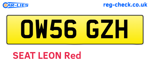 OW56GZH are the vehicle registration plates.
