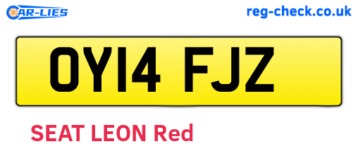 OY14FJZ are the vehicle registration plates.