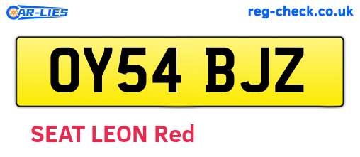OY54BJZ are the vehicle registration plates.