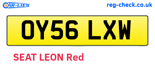 OY56LXW are the vehicle registration plates.