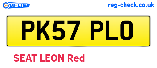 PK57PLO are the vehicle registration plates.