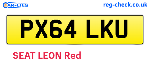 PX64LKU are the vehicle registration plates.