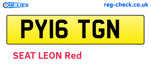 PY16TGN are the vehicle registration plates.