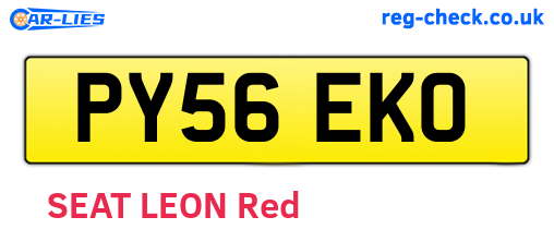 PY56EKO are the vehicle registration plates.