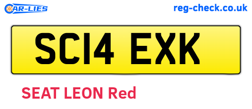 SC14EXK are the vehicle registration plates.