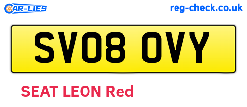 SV08OVY are the vehicle registration plates.