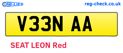 V33NAA are the vehicle registration plates.