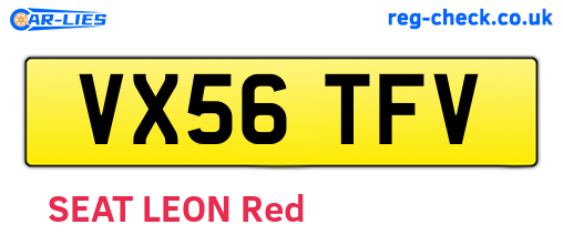 VX56TFV are the vehicle registration plates.