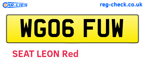 WG06FUW are the vehicle registration plates.