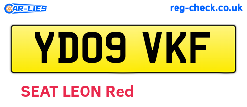 YD09VKF are the vehicle registration plates.