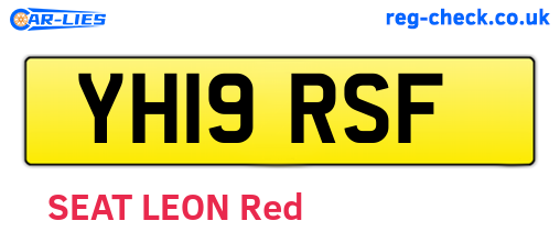 YH19RSF are the vehicle registration plates.