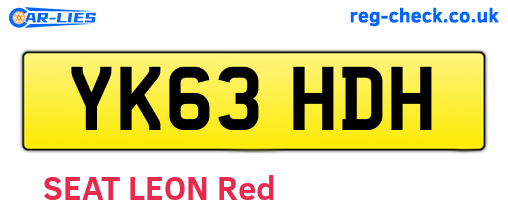 YK63HDH are the vehicle registration plates.