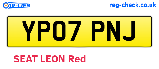 YP07PNJ are the vehicle registration plates.
