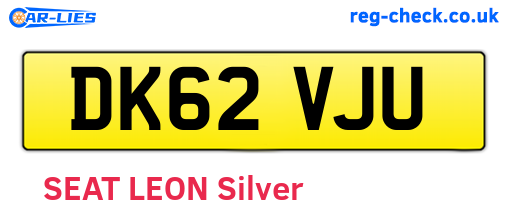 DK62VJU are the vehicle registration plates.