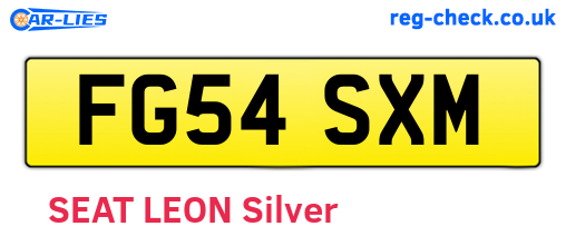 FG54SXM are the vehicle registration plates.