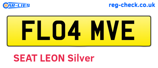 FL04MVE are the vehicle registration plates.