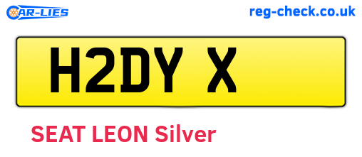 H2DYX are the vehicle registration plates.