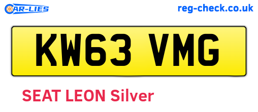 KW63VMG are the vehicle registration plates.