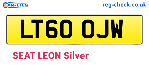 LT60OJW are the vehicle registration plates.