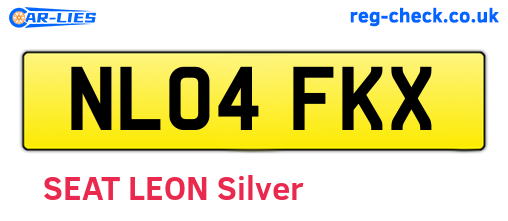 NL04FKX are the vehicle registration plates.